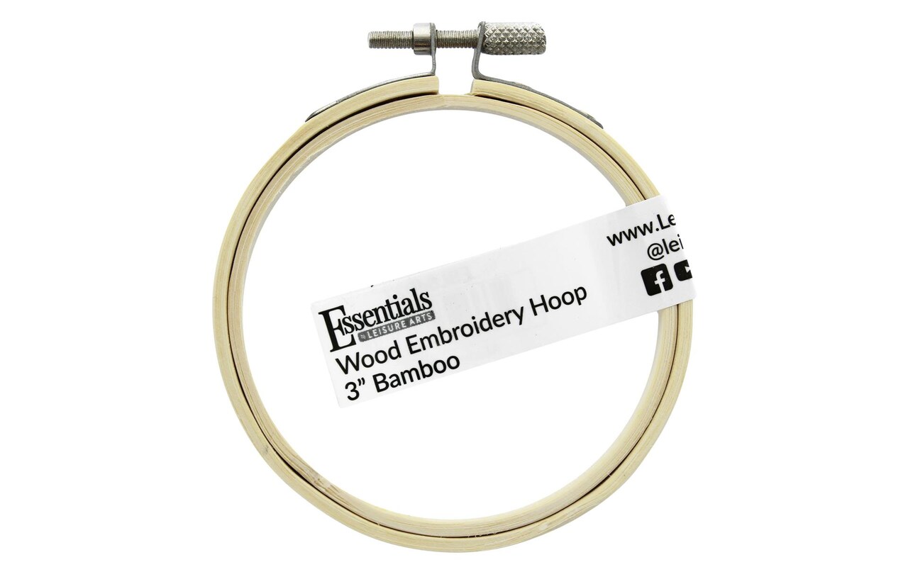 Essentials by Leisure Arts Wood Embroidery Hoop 3 Bamboo - wooden hoops  for crafts - embroidery hoop holder - cross stitch hoop - cross stitch  hoops and frames